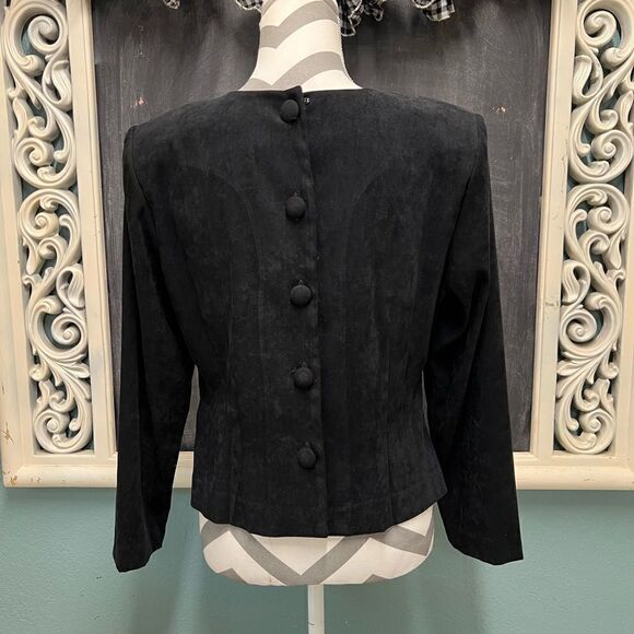 Positive Attitude 90’s micro suede long sleeve floral embroidered top - Picture 4 of 6